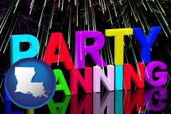 louisiana map icon and party planning