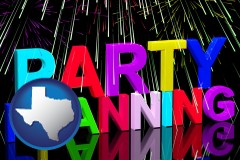 texas map icon and party planning